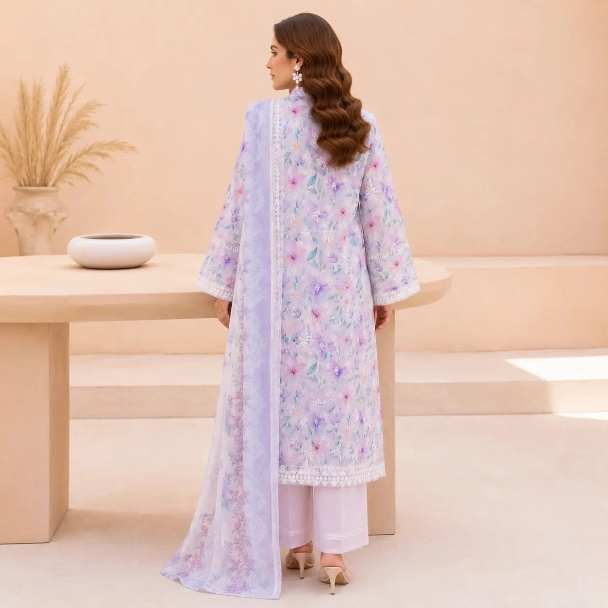 3Pc Lawn Dress with Digital Print and Embroidered Work ZeeRosh13
