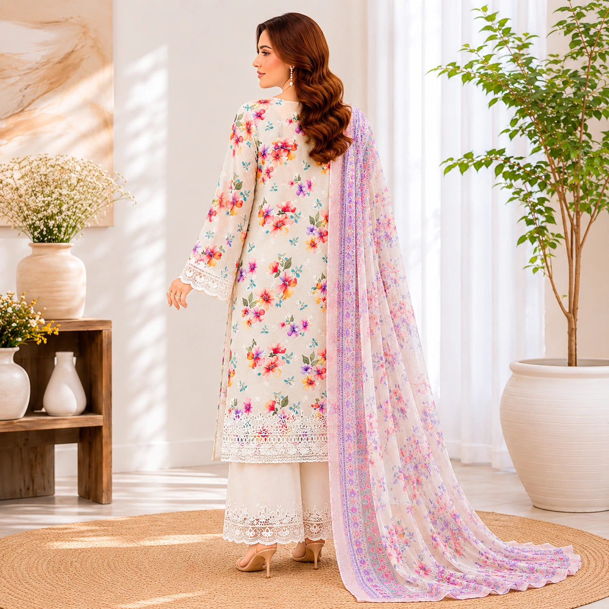 Luxury Digital Printed Embroidered 3 Piece Lawn Suit
