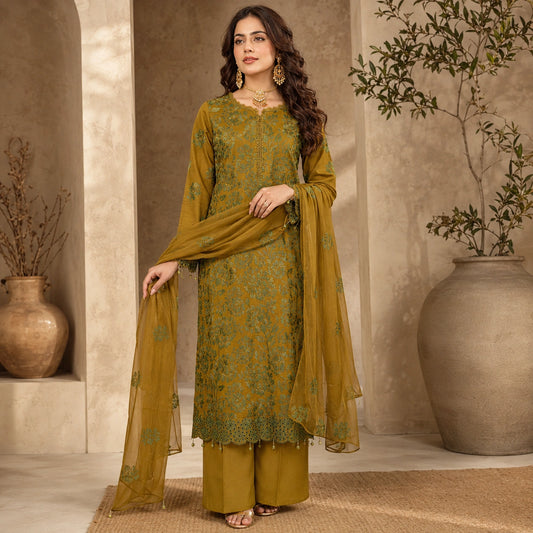 Luxury Heavy Embroidery Lawn Shirt With Bamber Embroidery Dupatta