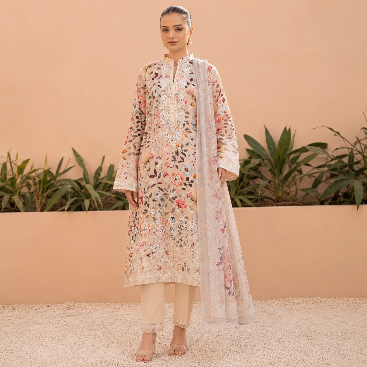 Luxury Digital Printed Embroidered 3 Piece Lawn Suit for Women