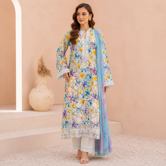 Luxury Digital Printed Embroidered 3 Piece Lawn Suit