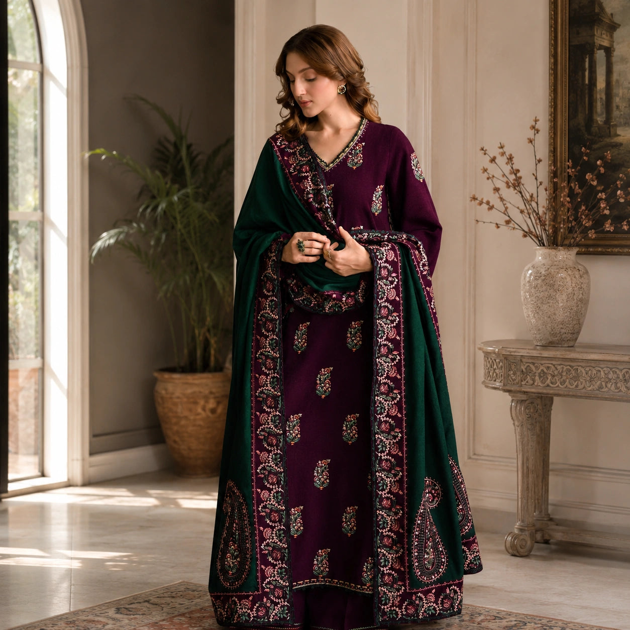 Signature Air Jet Lawn Embroidered 3 Piece Outfit