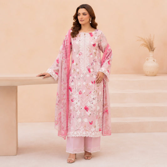 Luxury Digital Printed Embroidered 3 Piece Lawn Suit