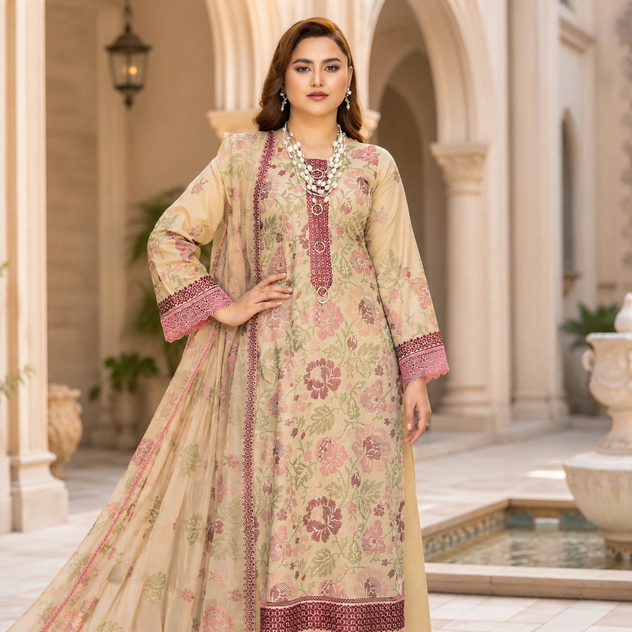 Luxury Printed Embroidered 3 Piece Lawn Suit