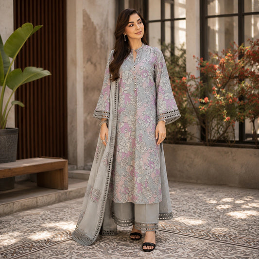 Bamber Chiffon Heavy Embroidered Dupatta