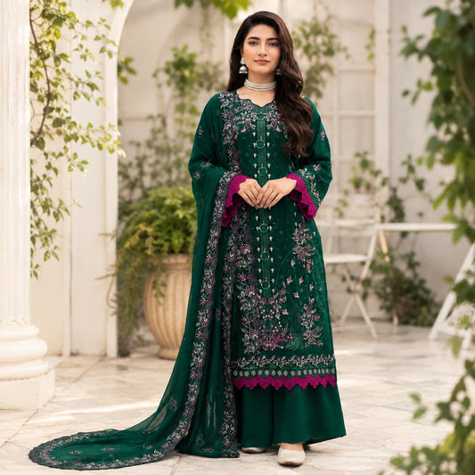 Luxury Lawn Heavy Embroidery Shirt with Bamber Embroidery Dupatta