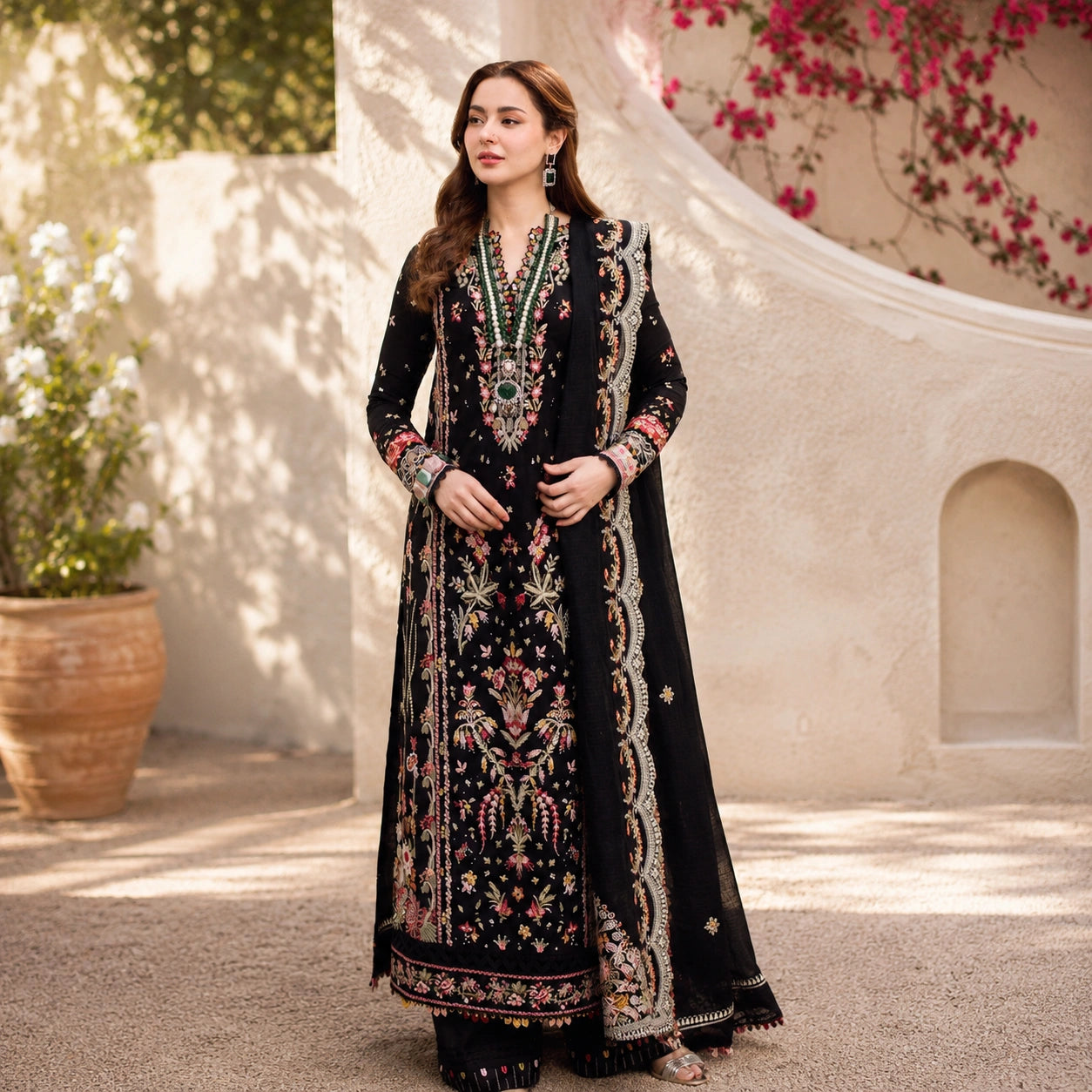 Luxury Embroidered Chiffon Suit Ready to Wear