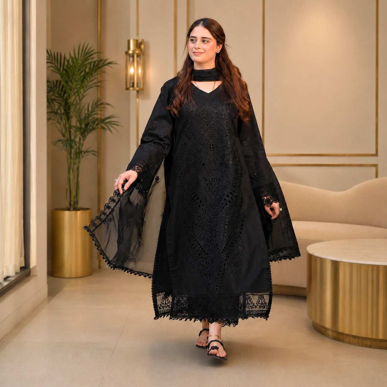 Premium Chicken Kari Embroidered Lawn 3 Piece Suit ZeeRosh13