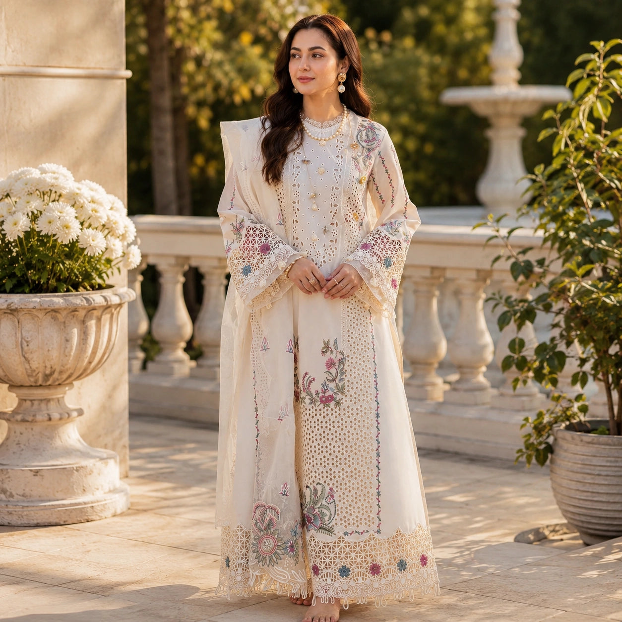 Luxury Air Jet Lawn Embroidered Suit for Women