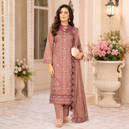 Luxury Lawn Heavy Embroidery Shirt with Bamber Embroidery Dupatta