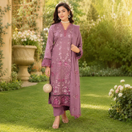 Luxury Lawn Heavy Embroidery Shirt with Bamber Embroidery Dupatta
