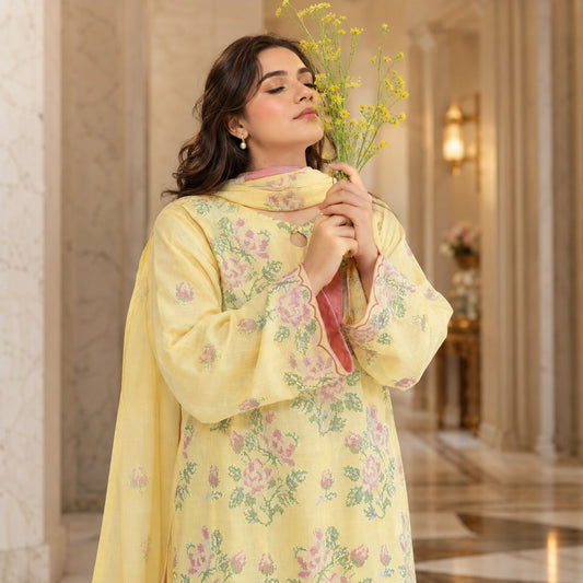 Luxury Lawn Heavy Embroidery Shirt with Bamber Dupatta